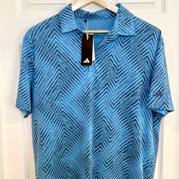 Adidas Ultra 365 Performance All Over Print Chevron Polo Golf Shirt Men L  NWT - Picture 7 of 16
